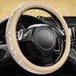 CAR PASS Bling Diamond Beige Leather Steering Wheel Cover, White Sparkly Crystal Glitter Rhinestones Universal Fit 14" 1/2-15" Car Wheel Protector for Women Girl Fit Suvs,Vans,Sedans,Trucks, Beige - color: Beige Leather