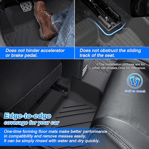 Floor Mats for Toyota Tacoma 2024 2025 2026 Double Cab Auto Tran(Not fit Hybrid), All Weather Floor Mat for Tacoma Accessories, Heavy Duty Tacoma TRD/SR/SR5/limited Car Mats, Car Accessories - size: 2)Toyota Tacoma (Not fit Hybrid)【2024-2026】