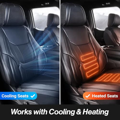 Coverland Custom Fit Car Seat Covers for SUV Compatible with [RX 350, RX 450hL, NX 350, Q5 Sportback, Nautilus] Premium Waterproof Non-Slip Interior Seat Protector [Front Black- Size Chart A14]