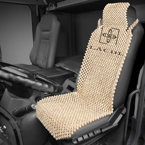 LACDL Beaded Car Seat Covers, Natural Wood Bead Seat Cushion for Trucks, Automotive Summer Ventilated Seat Cooling Pad, Wooden Massage Breathing Jeep Seat weat Protector, Head Fixed, 1pc LL208 - color: Bare Wood, size: Single Seat - Head Fixed