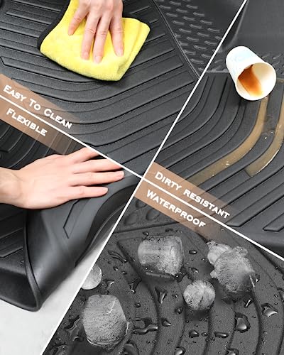 for Chevy Equinox Floor Mats 2024 2023 2022 2021 2020 2019 2018, for GMC Terrain Floor Mats 2018-2024, for Equinox All Weather Mats Cargo Liners Trunk Carpet Rubber Car Accessories