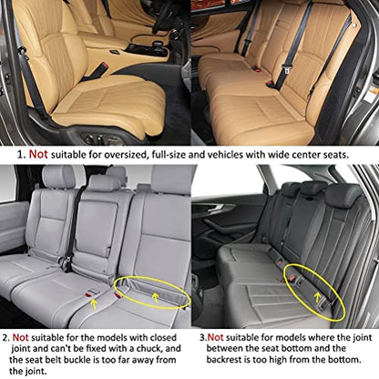 Pu Leather Car Seat Bottom Covers Protectors Include 1 Pair Front Driver Seat Pad Mat and 1 Rear Bench Cover Universal Fit 90% Vehicles,Black - color: A-Black, size: Universal Fit - Full Set