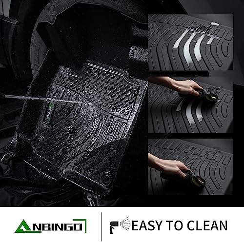 ANBINGO®Fit for Toyota RAV4 Floor Mats 2019-2025(Not Fit Hybrid) All Weather TPE Mats Custom Fit for Floor Liner for Toyota RAV 4 LE/XLE/Limited/TRD/Adventure Front and Rear 2 Row Car Mats,Black - size: SET-RAV4 2019-2025
