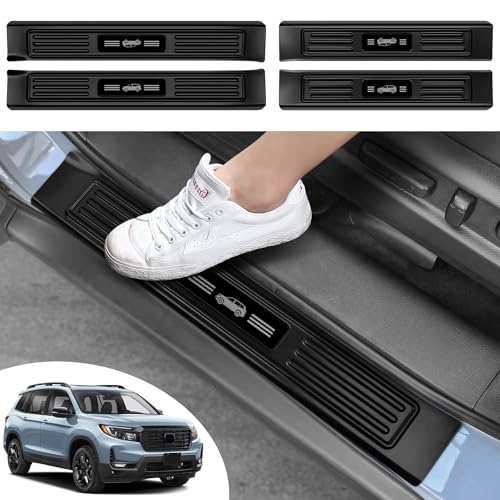 4PCS Car Door Edge Guards Door Sill Protector for Honda Passport 2019-2025 2026 Accessories ABS Plastic Material Matte Black Car Door Threshold Protection - size: for Honda Passport 2019-2026
