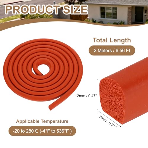 uxcell 6.56 ft Foam Backer Rod, 0.31" x 0.47" D-Shaped Solid Joint Filler, Foam Seal Strip for Caulk Saver, Rope Caulk Cement Crack Filler, Red - size: 6.56 ft x 0.31" x 0.47"