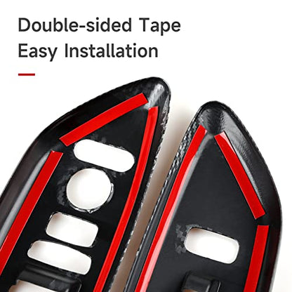 Car Window Lift Control Switch Panel Cover Decals for 2016-2021 Honda Civic 10th Gen Accessories ABS Carbon Fiber Stickers, Not for Coupe Model - color: Window Control Switch