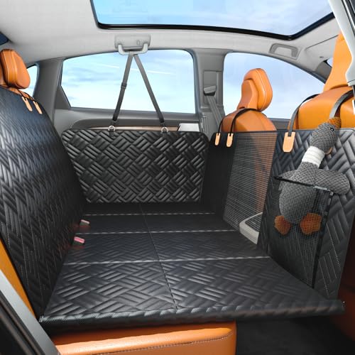Dog Car Seat Cover for Back Seat, Hard Bottom Back Seat Extender, Back Seat Pet Cover for Dogs - Supports 400lbs, Waterproof Heavy Duty Scratch Dog Hammock for Compact Cars/SUVs, 51in - size: Car/SUV/Small Truck