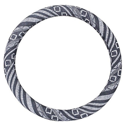 Small Ethnic Style Coarse Flax Cloth Automotive Steering Wheel Cover Anti Slip and Sweat Absorption Auto Car Wrap Cover (14''-14.25, G) - color: G, size: 14 - 14.25 inches