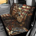 WELLFLYHOM Hunting Deer Car Seat Covers for Women Men Rear Bench Seat Cover American Flag Car Accessories Universal Saddle Blanket Seats Protective Cover Fit Trucks SUV Van, 2 Pcs Set - color: 00 Hunting Deer American Flag