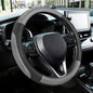 SEG Direct Car Steering Wheel Cover for Prius Civic Model 3 Model Y Camaro, Small Size 14-14.25 inch, Black and Gray Microfiber Leather - color: Black and Gray, size: Small size[14''-14 1/4'']