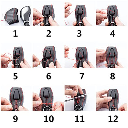 Auto Car Leather Gear Shift Knob Cover for Ford EcoSport Escape/Fusion/C-Max Energi Wagon/Fiesta/Focus/Transit Accessories