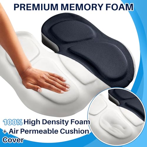 X Large Car Seat Cushion for Driving, Mprove Driving Vision/Posture, Truck Seat Cushion with Non-Slip and Adjustable Straps, Memory Foam Seat Cushion for Long Time Driving Car, Truck, SUVs (DarkGray)
