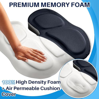 X Large Car Seat Cushion for Driving, Mprove Driving Vision/Posture, Truck Seat Cushion with Non-Slip and Adjustable Straps, Memory Foam Seat Cushion for Long Time Driving Car, Truck, SUVs (DarkGray)