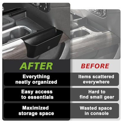 Center Console Side Organizer Compatible with 2022-2025 2026 Chevy Silverado 1500 & GMC Sierra 1500 Accessories Middle Console Shifter Storage Box Left & Right Phone Pocket with Anti-Slip Mats - size: 2022+ Silverado 1500 Side Organizer (Bucket Seat)
