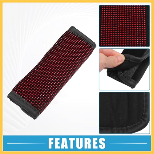 Universal Car Handbrake Cover Protector Bling Rhinestone Handbrake Decoration Cover Flannel Rhinestone Red Auto Replacement Parts