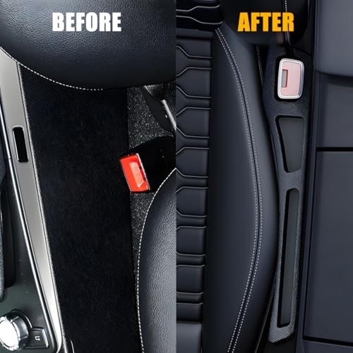Car Seat Gap Filler, 2PCS Crevice Blocker Stopper Between Vehicle Seat Console, No Drop Automotive Fill Crevice Guard Interior Accessories, Universal for SUV Truck Sedan (Black) - color: Black