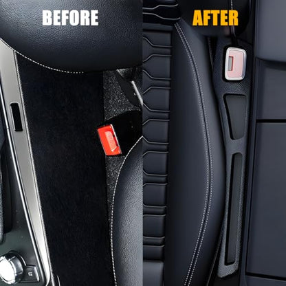 Car Seat Gap Filler, 2PCS Crevice Blocker Stopper Between Vehicle Seat Console, No Drop Automotive Fill Crevice Guard Interior Accessories, Universal for SUV Truck Sedan (Black) - color: Black