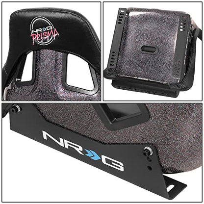 NRG Innovations FRP-302BK-V Bucket Racing Seat Double Layer FRP Black Vinyl Wrapped Mixed-density Foam 5 Point Harness Compatibility - color: Black