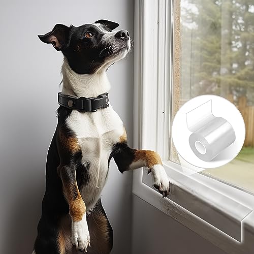 Door Protector from Dog Scratching, Window Sill Protector, Clear Sided Shield Protection Barrier Anti Cat, Dog Scratching, Slobbering, and Clawing Furniture, Glass, Car Door, Couch 4in x 3.3ft - size: 3.3ftX4in