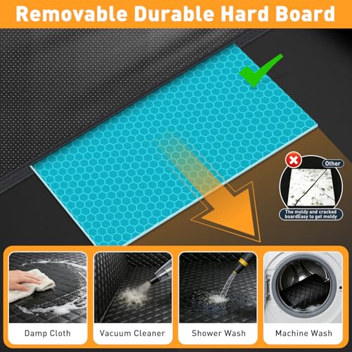 Dog Car Seat Cover for Back Seat, Hard Bottom Back Seat Extender for Dogs, Dog Hammock for Car SUV and Trucks - Waterproof, Anti Scratch，Easy to Clean, Supports 400lbs - color: Black, size: Large