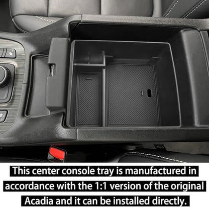 RUNROAD Center Console Organizer Compatible with GMC Acadia 2017-2023 Accessories, Insert Armrest Storage Tray Console Organizer Secondary Storage Box, Black