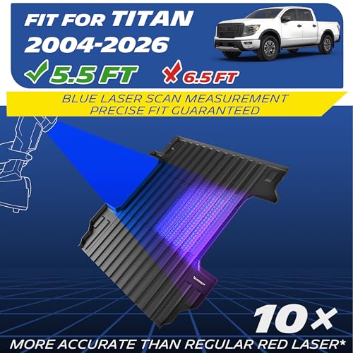 MICHELIN Truck Bed Mat for 2004-2026 Nissan Titan - 5.5 FT / 67.3" Short Bed (Won't Fit Equipped Truck Bed Storage), All-Weather Truck Bed Liner, Custom Fit, Durable TPE Bedliner, Non-Slip - size: 3) Titan | 04-26 | 5.5 FT