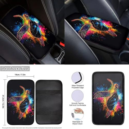 Animal Turtle Print Auto Front Rear Seat Protective Steering Wheel Cover Car Accessories Set for Cars Seat Covers 12pcs Seat Cover Set for Cars Car Armrest Cover Headrest Covers - color: Animal Turtle