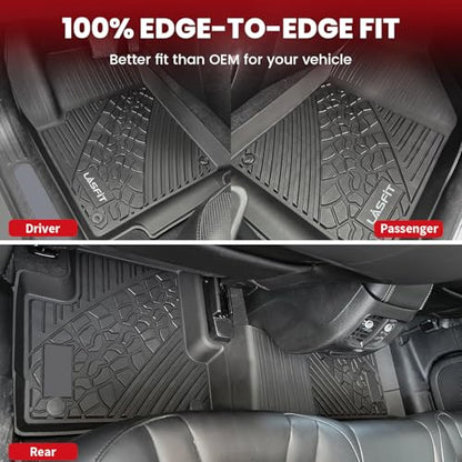 LASFIT Floor Mats for Jeep Cherokee 2015-2023 (Not Fit with Raised Dead Pedal) All Weather TPE Custom Fit Car Mats Floor Liners 1st & 2nd Row, Black - style: Cherokee 2015-2023 Floor Mats