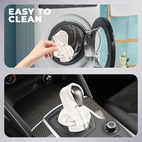 Gear Shift Hoodie, Gear Shift Cover, Fashionable Hoodie Automotive Gear Shift Knob Protector, Car Accessories Mini Sweater Gear Shift Knob Cover for Car Gear Shift Levers (White-2PCS) - color: White-2PCS