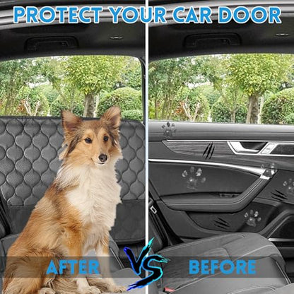 Dog Car Door Protector Universal Extra Thick & Big Pet Vehicle Door Guard Cover with Storage Pockets for Sedans, Trucks, SUVs, Anti-Scratch Nonslip Machine Washable Black (2 Pack)