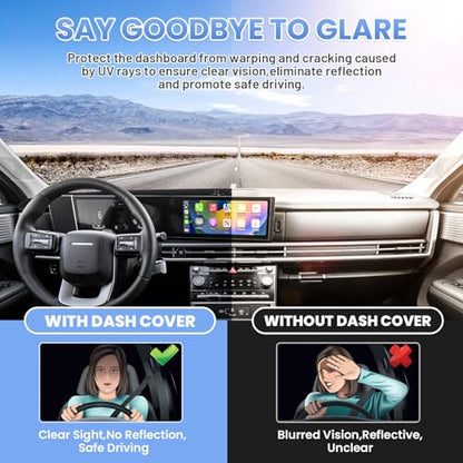 Sunsdrew Custom Fit Dash Cover for Hyundai Santa Fe 2024-2026 Dashboard Cover Mat for Santa Fe Accessories Sunshade Nonslip Mesh Protector No Glare - size: 2024+ Santa Fe Dash Cover