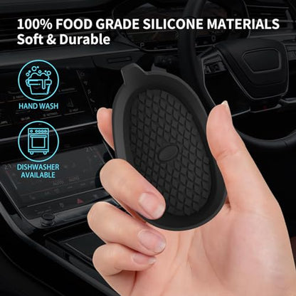 ME.FAN Car Cup Holder Coasters [4 Pack] Silicone Cups Mats, Automotive Universal Non-Slip Recessed Interior Accessories Black - color: 4 Pack-black