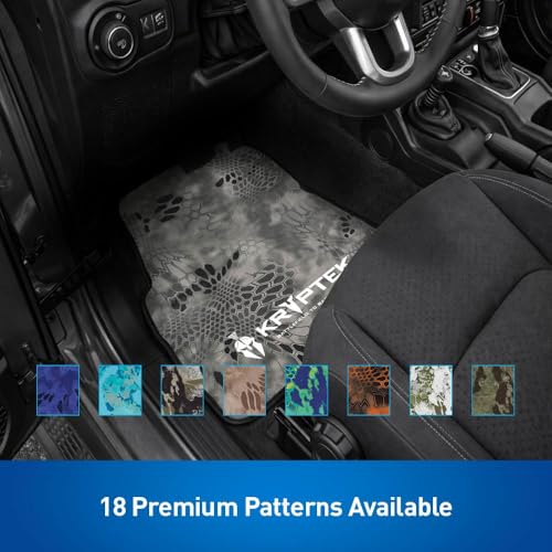 Coverking Universal Car Floor Mats Set of 2 (Front Driver and Passenger) Kryptek Raid Camo - All-Weather Protection for Mud, Dirt, Rain, Spills, Non-Slip Backing, Fits Cars Trucks SUVs Jeeps - style: Kryptek Raid