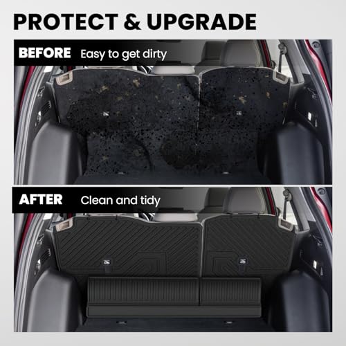 LASFIT Full Set Floor Mats for Honda CR-V 2026 2025 2024 2023 (Gasoline & Hybrid & e:FCEV), All Weather TPE Custom Fit Floor Liners 1st & 2nd Row & Seat Back Mat & Cargo Mat (Upper Position) - size: 1）For Honda CR-V | 23-26 | Full Set