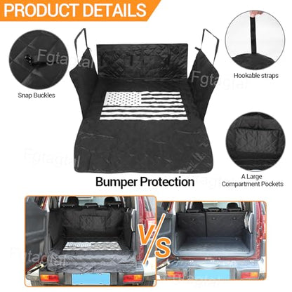 Cargo Liner for Dogs Compatible with Toyota FJ Cruiser 2007-2021, Pet Dog Trunk Cargo Liner, Waterproof Anti-Dirty Pet Cargo Cover Dog Seat Mat, with Bumper Flap Protector (White) - color: White
