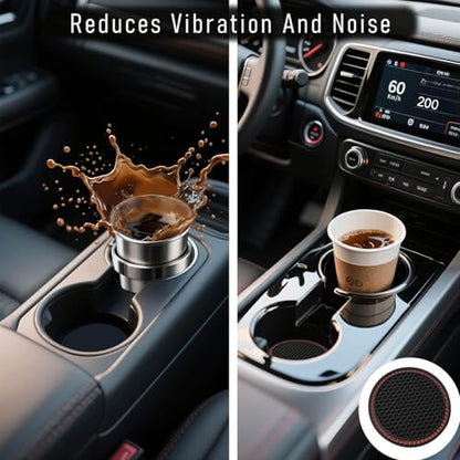 Car Cup Holder Coaster 4 Pack - Non Slip & Shockproof,Flexible PVC Rubber Insert for Car/Truck/SUV/Van (2.75"x0.2") Universal Fit Auto Cup Holders Accessories (Diamond Cup Coaster Red) - color: Diamond Cup Coaster Red