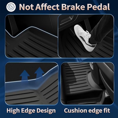 2026 Palisade Floor Mats Only Hybrid 7-Seat All Weather TPE Cargo Mat with Backrest Mat for Hyundai Palisade Accessories 2026 SEL/SEL Premium/Limited/Calligraphy - size: Hybrid