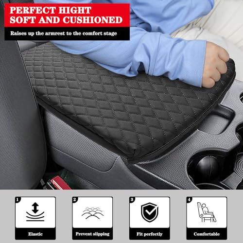 Sze Center Console Cover for Dodge Ram 1500/2500/3500 2019-2024 2025 2026 Car Armrest Cover, PU Leather Arm Rest Pad, Console Box Cover, Center Console Cushion, Middle Console Pad Waterproof - color: Dodge Ram 1500 2019-2025 2026