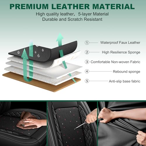 for Toyota Tacoma Seat Covers 2024 2025 2026 Double Crew Cab Car Seat Covers, Leather Ice Silk Waterproof Trucks Pickup Seat Covers Custom Fit for Toyota Tacoma