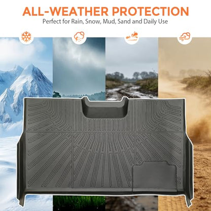 Floor Mats for Ford F-150 F150 SuperCrew/Crew Cab with 1st Row Bucket Seats 2010-2014 (Not for SuperCab or Regular Cab), Heavy Duty TPE All Weather Protection Waterproof Non-Slip (Two-Row Floor Mats) - style: 06) For Ford F-150 F150 SuperCrew/Crew Cab | 2