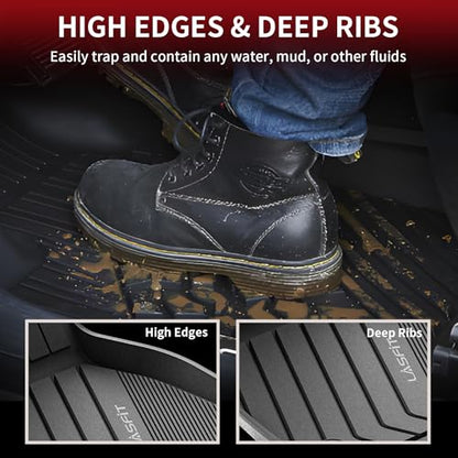 LASFIT Floor Mats Fit for BMW X5 New 2019-2025 2026 All Weather Floor Liners Custom Fit TPE Mat Front & Rear Rows Car Mat Full Set for 50i M50i M 45e 50e 40i M60i(Only for 5 Passengers), Black - size: 3) X5 2019-2026 | Floor Mats