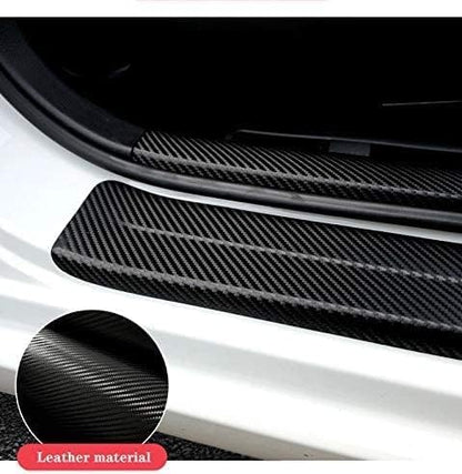 4Pcs Carbon Fiber Door Sill Protector Guards 4D Car Entry Scuff Plate, Waterproof Anti-Scratch Car Door Sill Compatible with Chevrolet (Blue) - color: BLUE