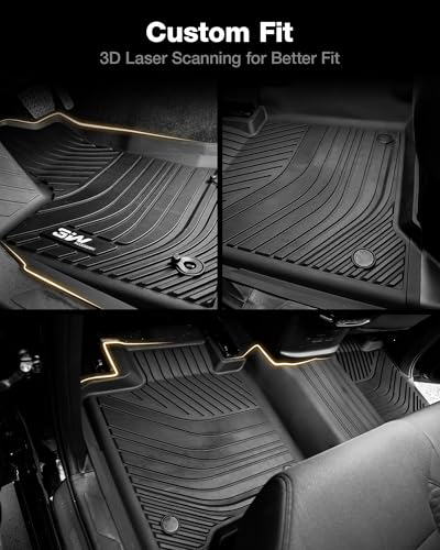 3W Floor Mats Fit 2022-2026 Toyota Tundra CrewMax Cab, TPE All Weather Custom Fit Floor Liner for Tundra SR/SR5/TRD PRO/Limited/Platinum/Castone Accessories Car Mats Easy Clean