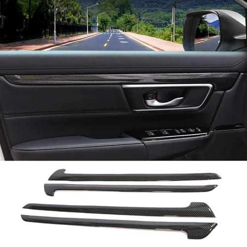 XITER 4PCS Car Interior Door Panel Cover Decorative Trims Strips Inner Decals for Honda CRV 2017 2018 2019 2020 2021 2022,Carbon Fiber - color: Carbon Fiber, size: Door Panel Stripe Cover