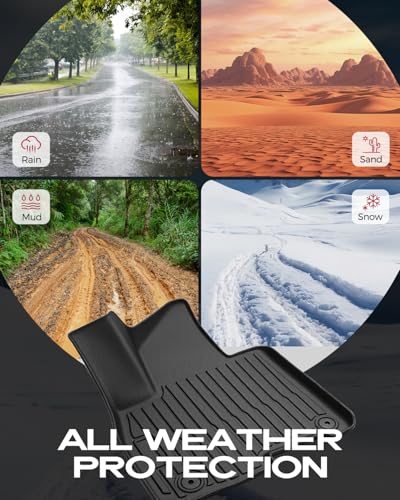 TAPTES for Hyundai Palisade Hybrid Floor Mats 2026, All Weather Car Floor Liners Rubber Carpet for Palisade Hybrid Calligraph Interior Accessories 7/8 Passenger Not Fuel Model