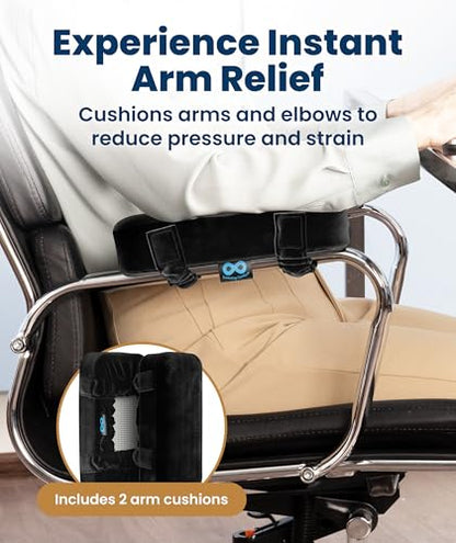 Elevate Series by Everlasting Comfort Office Chair & Wheelchair Arm Pads - Memory Foam ArmRest Covers for Desk, Gaming Chair, Arm Pillow Seat Cover Cushions & Protectors to Relieve Pressure for Elbows