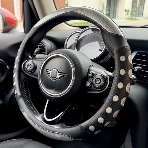 Race Grip Steering Wheel Cover, Anti Slip Silicone Perforated Design with Soft Touch Padding, Enhanced Grip for Sporty Driving, Universal 14.5-15 Inch (Racing Silver) - color: 6.Silver, size: Medium(Standard) Size[14 1/2''-15'']