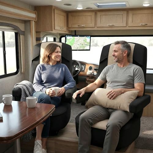 VALUN RV Seat Covers (1 Pack) – Captains Chair Seat Covers for RV Captain Chair & Motorhome Chairs, Universal Fit RV Chair Covers for Camper, Trailer, Van, Protects Against Dirt, Spills & Wear - style: RV (1 PC)