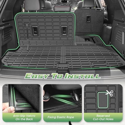 Cartist Floor Mats for 2018-2023 Chevy Traverse 7 Seats (Fit 2024 Traverse Limited), All Weather Cargo Liner for Traverse Accessories, Heavy Duty TPE Floor Mats and Cargo Mats, Car Accessories - size: 1)Chevy Traverse 7 Seats 18-23