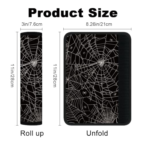 2Pcs Soft Auto Seat Belt Cover Pad Cobweb Spiderweb Halloween White Car Seatbelt Shoulder Cushion for Comfortable Driving, Compatible with All Cars' Seatbelt and Backpack Straps - color: Cobweb